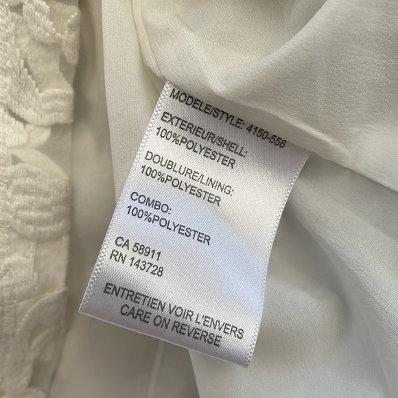 Tribalfemme white dress lattice embroidered on sheer overlay sleeveless shift 14 - Picture 11 of 16